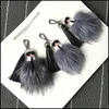 Porte-clés de voiture pour hommes et femmes, pendentif de luxe en vraie fourrure de renard avec pompon, porte-sac, ornements de voiture, accessoires porte-clés 28931039