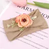 Mädchen Blumen Prinzessin Haarschmuck Europäisch/Amerikanisch niedliche Kinder Blumen Bogen Kinder Stirnband weich breit hochelastisch Nylon Haare Seil S1161