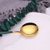 Zestaw sztućców ze stali nierdzewnej Zestawy obiadowe ze stali nierdzewnej Mirror Kuchnia Kompletna stołowa Nóż Wózek Spoon Steel Gold Cutlery Set 211112