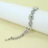 Charm Bracelets Delicate Fashion Crystal Oval Stone Bracelet Bangle For Women Girls White Zircon Geomety Link Chain Jewelry Gift Kent22