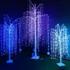 1,5 M 2,1 M RGB iluminado sauce llorón árbol luz Navidad Hada luz sauce árbol cadena luz para Fiesta al aire libre decoración de jardín