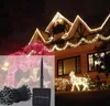 Party Decoration White Pink 7M 12m 22m Lampy Solarowe LED String Lights 100/200 LED Outdoor Fairy Holiday Boże Narodzenie Party Garlands Solar Lawn Ogrody Światła Wodoodporna