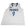 Nikivip Tony Parker #9 France National Team Retro Basketball Jersey heren genaaid op maat elke nummernaam Jerseys