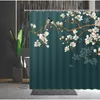 Waterproof Shower Curtain Chinese Style Red Yellow Flowers Bird Machine Washable Bathtub Decoration Bath Curtains With Hooks4996691