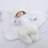 Soft neonato wrap coperte coperte per sacco a pelo per busta per nody sleepsack 100% cotone addensare bozzolo per infantile 0-9 mesi