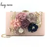 Flower Clutch Bag Handmade Wedding Bridal Clutch Purse Luxury Handbags Women Bags Designer PU Leather Shoulder Bag ZD1357