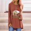 Süße faule Faultier Frauen T-shirt Beiläufige Lose Oansatz Langarm Frühling Herbst Damen Tops Plus Größe S-3XL W770 210526