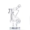 Clear Color 9 inch Glass Water Recycler Bongs Dab Oil Rigs Hookah with 14mm Female Joint for smoking
