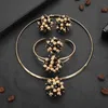 Bijoux en or Dubaï pour les femmes Africain Bridal Wedding Gifts Bracelet Collier Boucles d'oreilles Anneaux Jewellery16891127615567