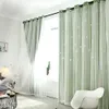 Curtain+window screen Modern Hollow Star Faux Linen Blackout Curtains for Bedroom Curtains Living Room luxury european 210913