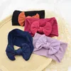 Maluch Solid Color Striped Bowknot Elastyczne Szerokie Hairband Cute Handmade Kokony Nylon Headband Baby Headwear Dzieci Fotografia Rekwizyty