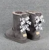 Designer ny jul mode kvinnor vinter snö stövlar topp barn barn klassisk kort båge stövlar ankel knä båge bailey boot 4948