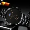 腕時計ブランドミニマリストメンズ腕時計高級ブラックステンレス鋼メンズスポーツクォーツ腕時計男性ビジネス時計レロジオ Masculino