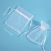 100pcs/lot Jewelry Bag Wedding Gift Organza bags with Drawstring Packaging Pouches for Christmas Baby Shower