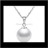 Necklaces & Pendants Drop Delivery 2021 High Quality 925 Sterling 12Mm Pearl Pendant Necklace Choker With Chain Fashion Sier Jewelry Cxs5G