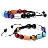 Natuursteen Grooving Yoga Seven Chakras Armband Kralen Gemstone Amethyst Agate Lapis Tiger Eye Armbanden voor Vrouwen Mannen Sieraden Will en Sandy