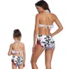 Tropical Baby Swimwear Flowers Mommy and Me Matching Swim Suit Holiday Family Outfit Bathing Wear Costume 210529