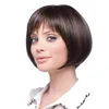 Short Synthetic Wig Simulation Human Hair Wigs Hairpieces With Bangs That Look Real Perreques For White Black Women K82