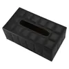 Tissue Boxes & Napkins Durable Home Car Rectangle PU Leather Box Paper Holder Case Cover Napkin Black
