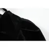 Français Vintage noir femmes chemisier à lacets Design Flare à manches longues chemise ou hauts élégant flanelle fête OL Ulzzang Blusas 210515