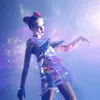 Украшение вечеринки пульт дистанционного управления светодиодные костюмы танцевальные костюмы ночной клуб магический цвет лазер TPU заостренное сундук Gogo Gogo