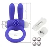 NXY Cockrings Elastic Rabbit Penis Vibrator Ring Delay Ejacualtion Sexleksaker för män Silicone Cock Vibrerande klitoris Stimulera 1214