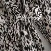 Za Vintage Animal Print Mini Dress Kvinnor Långärmad Wrap Party Klänningar Kvinna Mode Inredning Zipper Knotted Vestido 210602