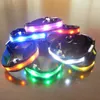 Dog Collars & Leashes Nylon Pet LED Collar Light Night Safety Anti-lost Flashing Glow Supplies 7 Colors S ~ XL Size For Small Dogs Cat