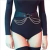 Rock metal chain O-ring belt with skirt belt, personalized punk style decorative pants belt waist belt G1026