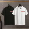 Camiseta masculina casual de luxo New Wear designer manga curta 100% algodão de alta qualidade atacado preto e branco tamanho prad camiseta M 2XL 01