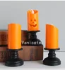 Halloween candle lamp LED Candlestick tabletop ornament site layout props ghost festival decoration pumpkin lamp By sea T2I52405