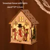 Dekorativa Objekt Figuriner LED Light Wood House Söt julgran Hängande Ornaments Holiday Decoration Merry