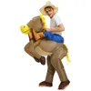 MascottekostuumsOpblaasbaar Halloween-kostuum Wild West Cowboy voor volwassen kinderen Rijden op paard Kerst Purim-kostuumMascot pop costu2458160