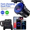 Ny bilbil 12V/24V SUV RV ATV Charger Socket USB Type C PD QC 3.0 Snabbladdare med Switch USB -billaddare för iPhone -bärbar dator