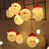 Decorações de Natal ornamentos 10 LED Santa Claus Bear String Lights Ano para Home Navidad 2021Christmas Presente