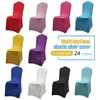 10 adet Sandalye Kapak Bez Düğün Beyaz Kapakları Reaurant Ziyafet El Yemek Parti Likra Polyester Spandex Açık 211105