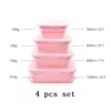 Силиконовые складные ланч-коробки складной портативный Bento коробка для еды посуда контейнерные чаши случайный цвет