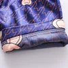 Pijamas de seda de ratón de dibujos animados para bebés, niños y niñas, conjunto de dos piezas para niños, ropa suave para el hogar, traje de manga corta, ropa de dormir para niños, camisón