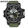Sanda Top Brand Luxury Military Army Sports Watch Hombres impermeable S Shock Cuarzo Analógico LED Reloj digital Hombres Relogio Masculino X0524