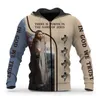 Men's Hoodies & Sweatshirts 2022 Est 3D Brand THERE IS POWER IN THE NAME OF JESUS Printed Pullovers Novelty Streetwear Casual Coat