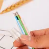 Wholesale creative multi color ball point pen transparent plastic 6 color ball point pen automatic pen cute learning supplies