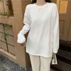 Blanc Basic Brief Tops Arrivée T-shirt Coréen Solide Lâche Élégant Femmes Tout Match Casual Femme T-shirts 210421