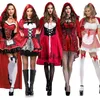 Maat S-6XL Halloween Dames Little Red Riding Hood Kostuum Fantasy Hen Party Robe Cosplay Game Uniform Fancy Dress Y0903