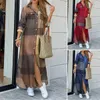 ZANZEA 2021 Moda Kadın Longue Bornoz Kadınlar Sonbahar Vintage Uzun Kollu Maxi Gömlek Elbise Rahat Ekose Vestidos Artı Boyutu 5XL Y0706