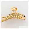 Зажимы для волос ювелирные изделия Yamog Металлическая циркон рыбная костяная кость женские девушки с большой сплавной сплавной когти