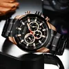 Curren Zegarki Człowiek Top Marka Luksusowy Ze Stali Nierdzewnej Kwarcowy Mężczyźni Zegarek Wojskowy Big Dial Male Clock Chronograph Relogio Masculino 210517