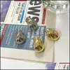Boucles d'oreilles Bijoux Corée Gold Sier Couleur Métal Géométrique Demi-Cercle Bend Goutte D'eau Brillant Pour Femmes Filles Livraison 2021 B7Mxr
