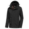 Men Winter Casual Long Thick Warm Fleece Hat Waterproof Parkas Jacket Coat Outwear Outdoor Fashion Pockets Parka Male 211014