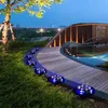 Zasilany słonecznym 12LED zakopane światło pod ziemią Lampy Lampa zewnętrzna ścieżka Way Garden Decking Decor - White + Blue