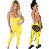 Toptan toplu jartiyer rompers bayan tulumlar tulum tek parça pantolon seksi sıska playsuit moda katı atlama takım elbise kadın giyim KLW7353